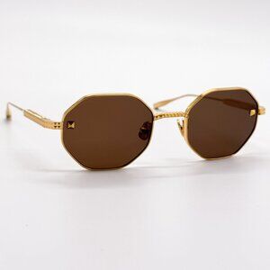 NEW VALENTINO SUNGLASSES VLS-122C GOLD/BROWN WOMEN VALENTINO EYEWEAR